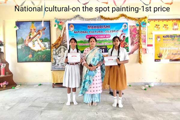 Student of MVM Jammu got 1st prize for On the spot painting in National cultural.	