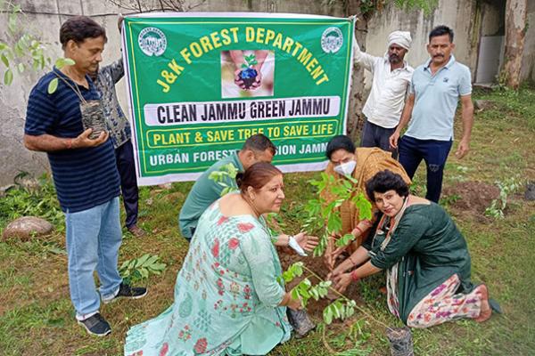 Plantation drive driven by forest department at MVM Jammu.